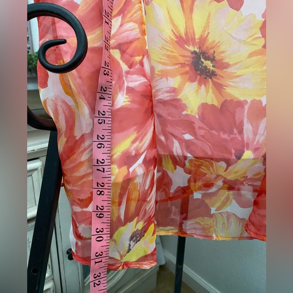 Graver Studio 3X Floral Sheer Blouse w/ Matching Tank | Vintage Style - Picture 8 of 9